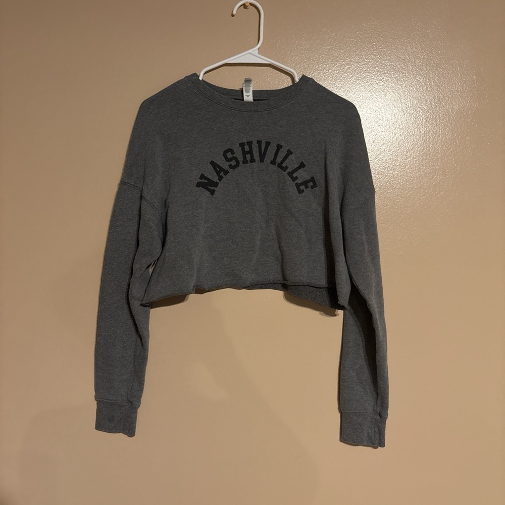 Bella Canvas Charcoal Nashville Cropped Hoodie